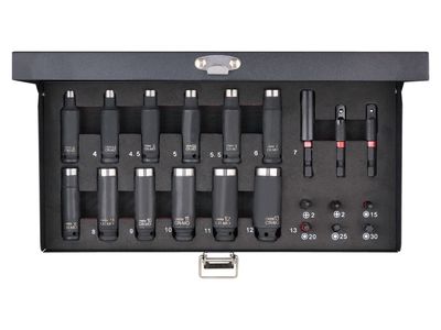 Set of socket wrenches and bits, 21-piece