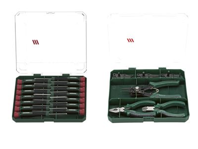 Präzisions-Schraubendreher-Set, 14-teilig / Präzisions-Mechanikerzangen-Set, 7-teilig