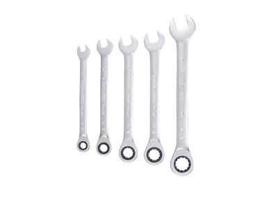 Ratchet spanner set, 5 pieces